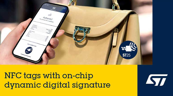 STMicroelectronics extends brand protection with NFC tags featuring state-of-the-art on-chip digital signature